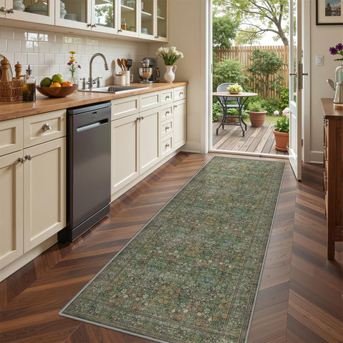 Restydon botanical pattern runner blends vintage charm with modern decor.