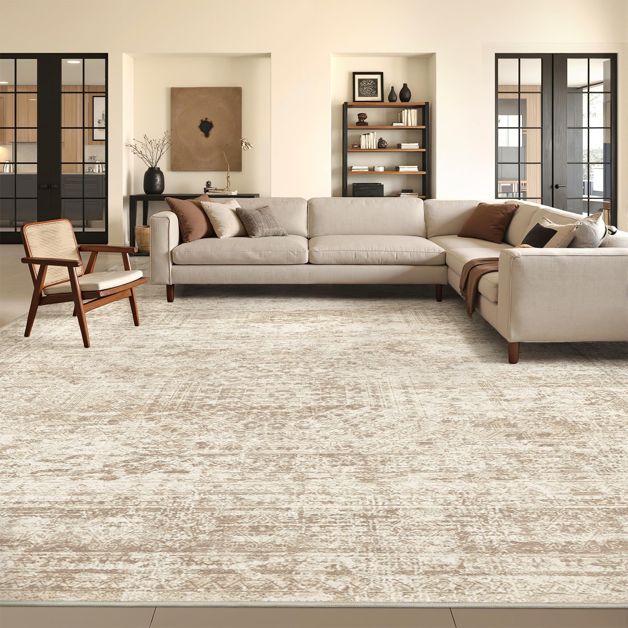 Restydon rug with non-slip backing stays secure on floors.