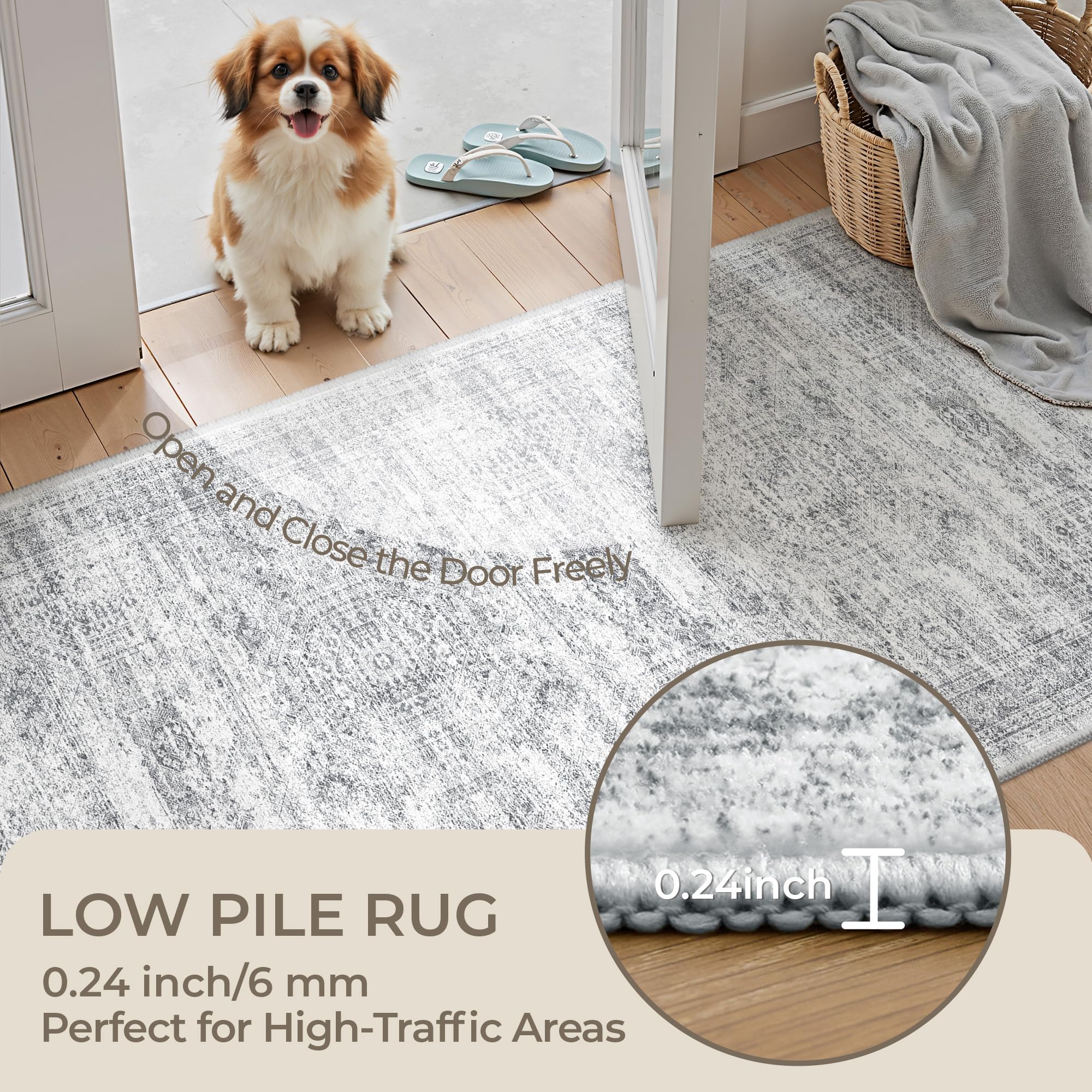 Restydon Rug Runner machine-washable fibers make cleaning quick and simple.