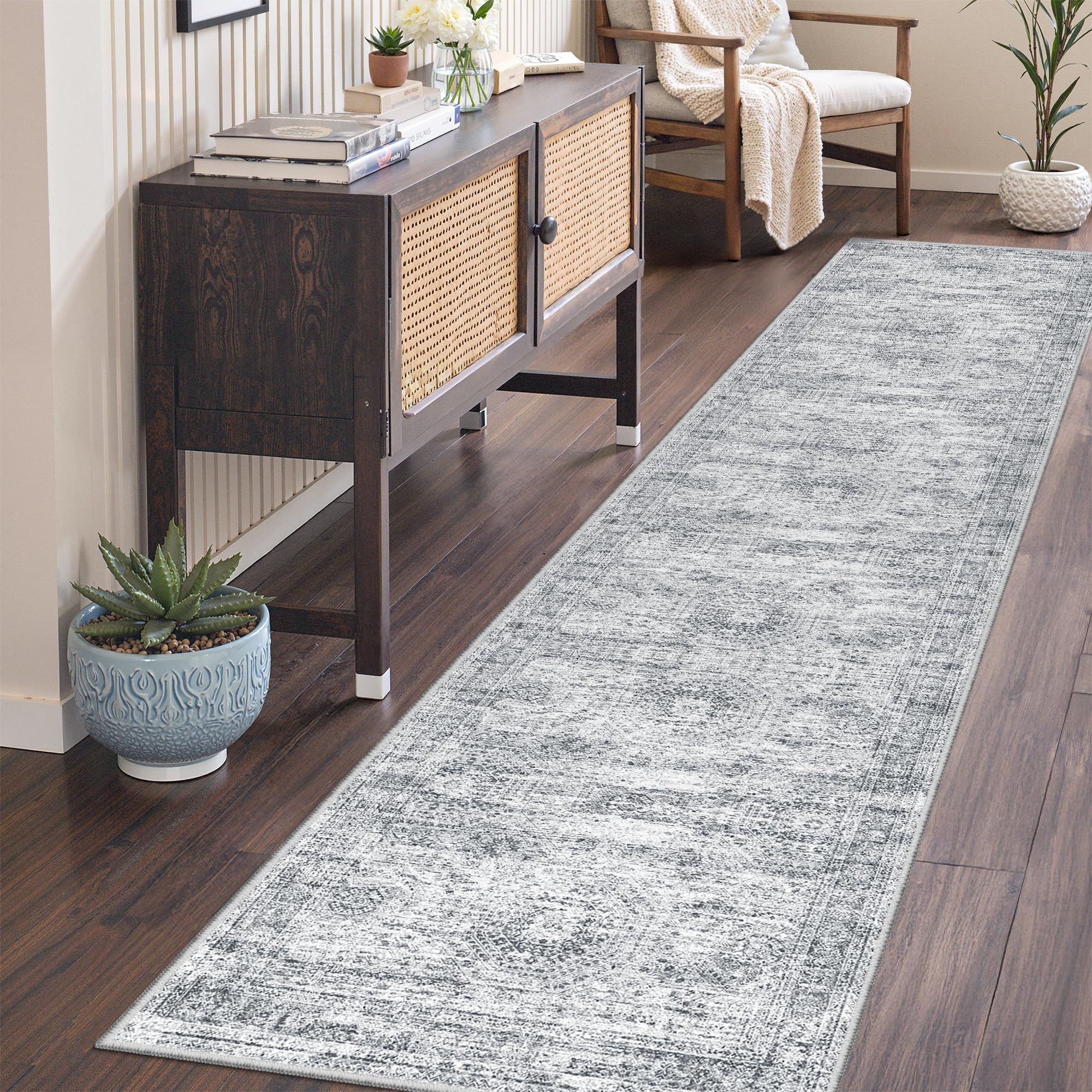 Restydon Rug Runner non-slip backing detail keeps entryways stable and safe.