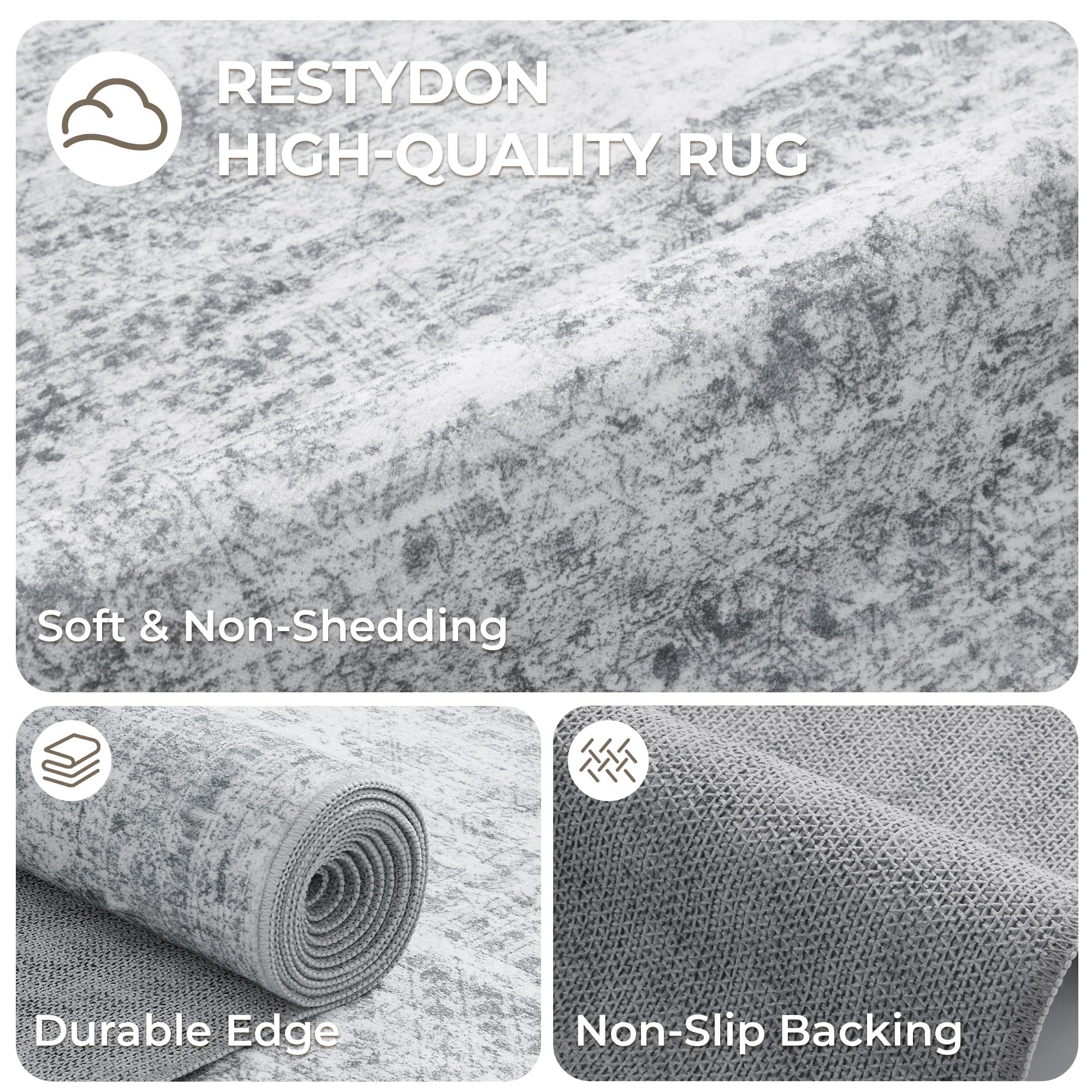 Restydon Rug Runner rubber backing closeup demonstrates durable floor grip.