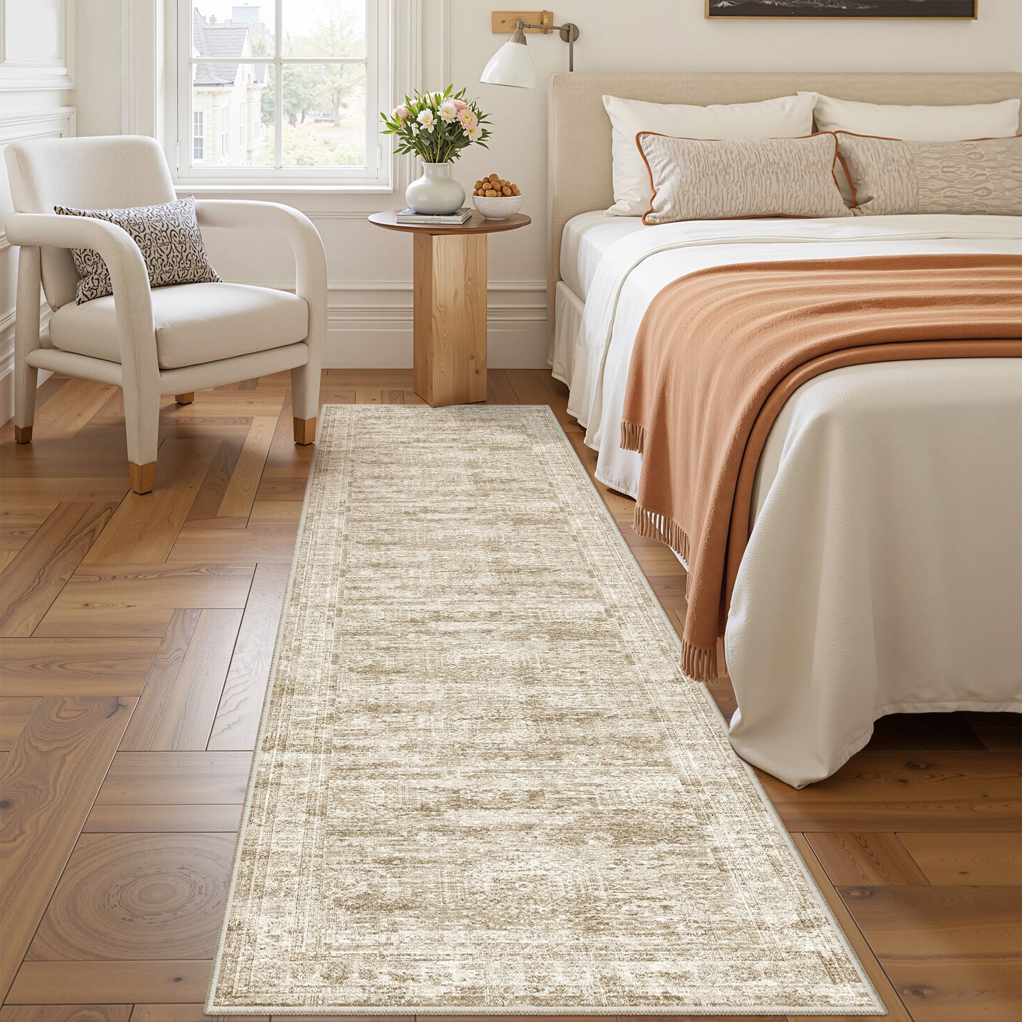 Restydon rug runner with rubber backing offering reliable non-slip grip