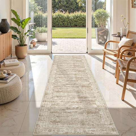Restydon rug runner side profile showing slim low-pile design for door clearance