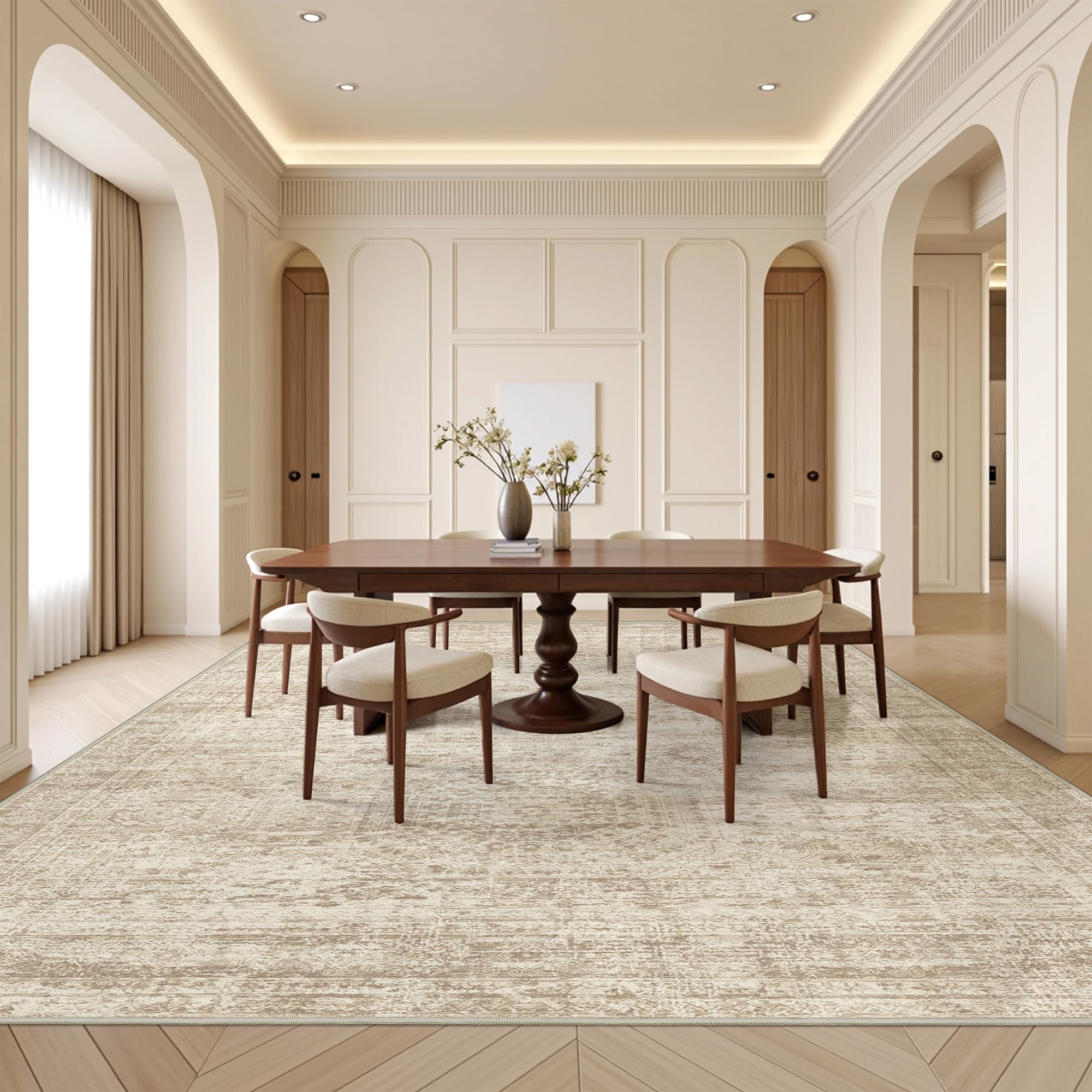 Restydon soft crystal pile rug feels plush underfoot.