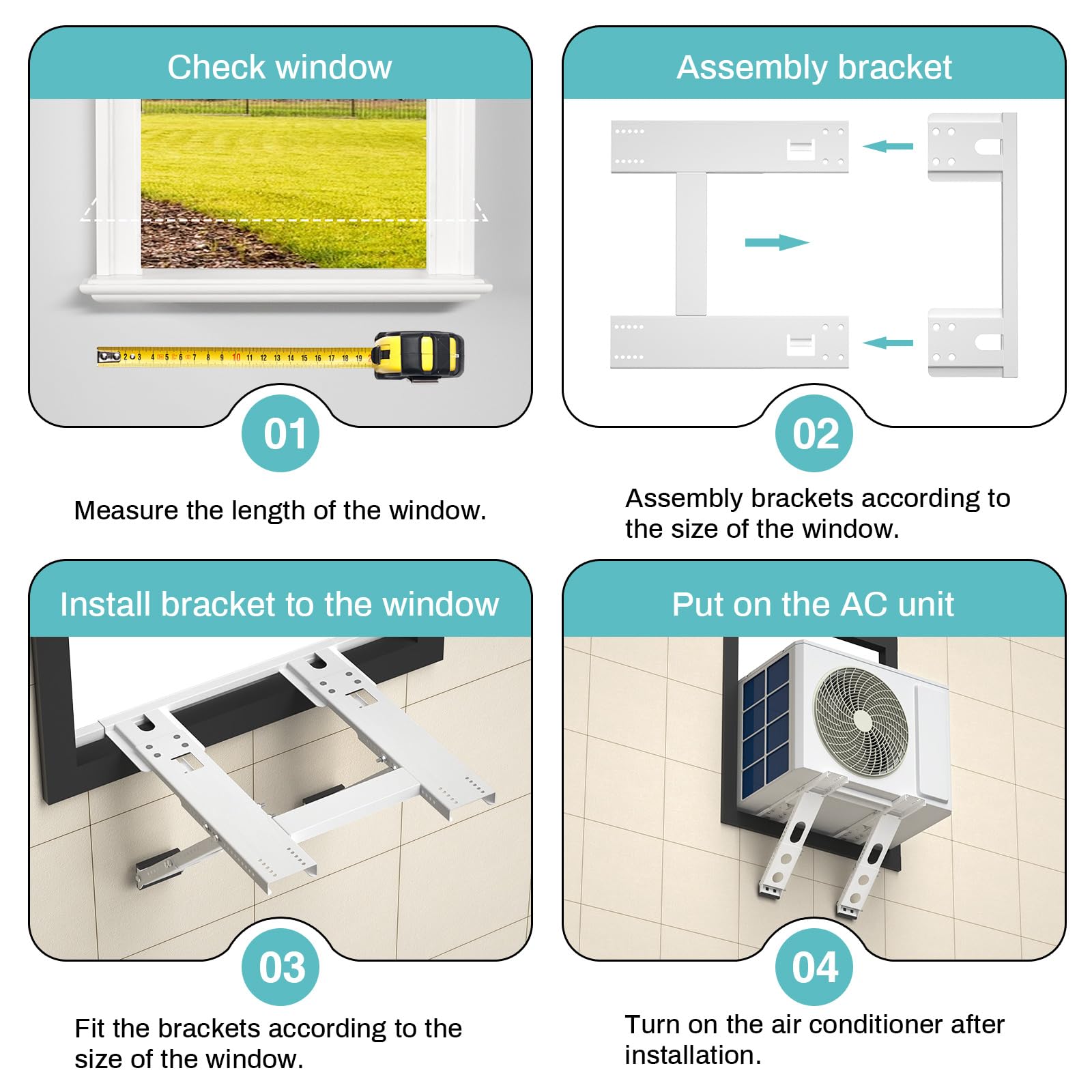 Retbtnm air conditioner bracket anti-slip pads protect walls during use