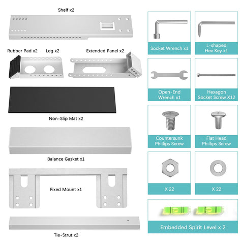 Retbtnm air conditioner bracket includes two bubble levels for precise alignment