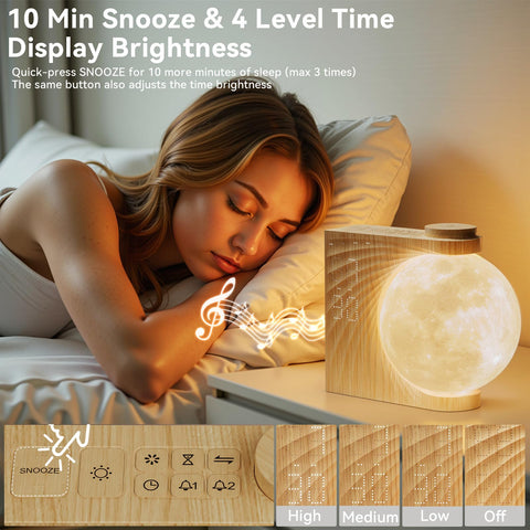 ReteYung alarm clock featuring 10 nature sounds for sleep