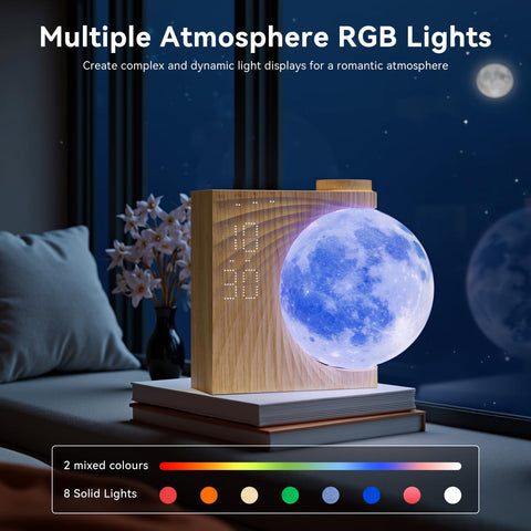 ReteYung sunrise alarm clock side display showing 24H and 12H options