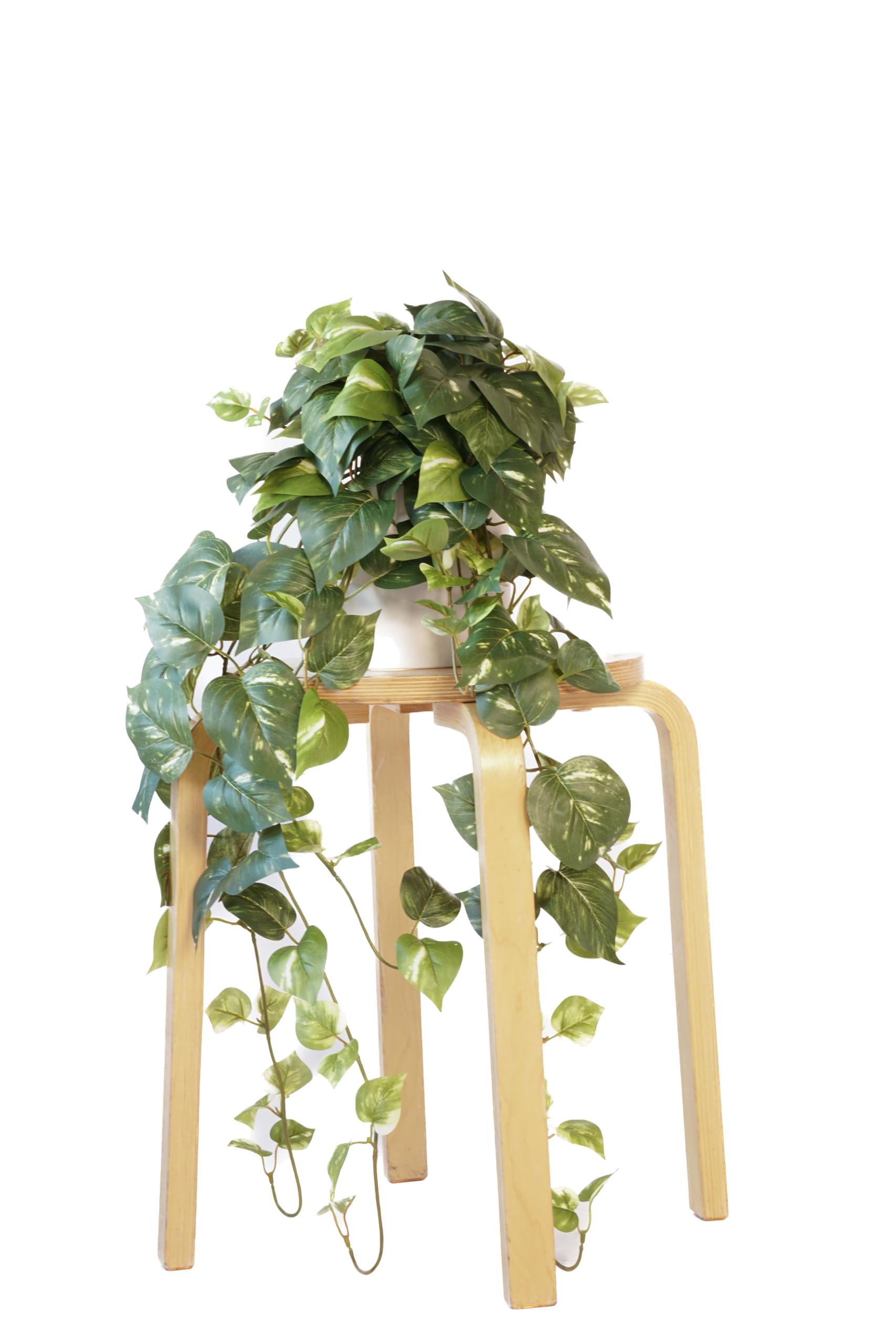 Retrograde pothos ivy 32in front view; lifelike leaves for stylish indoor decor.
