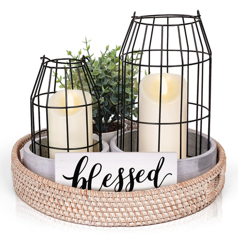 Retroramon rustic lantern holder small enhances cozy living room accents and centerpiece styling.