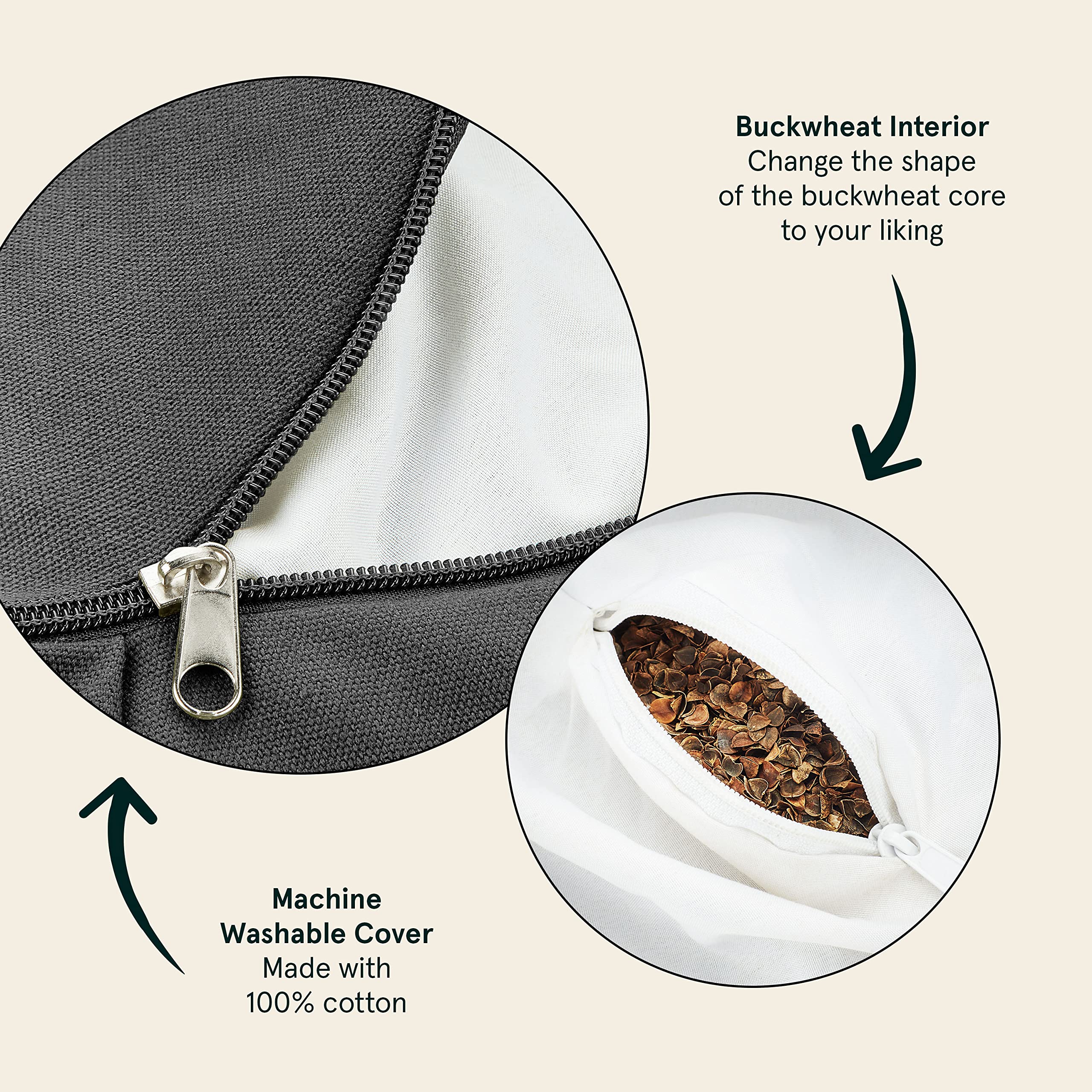 Adjustable firmness on Retrospec Sedona Zafu for personalized comfort.