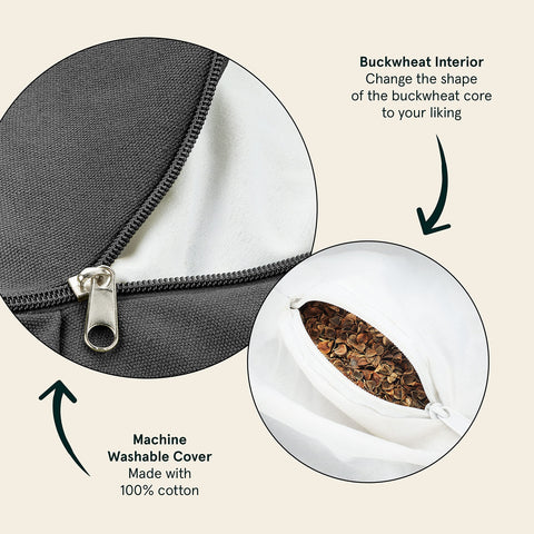Adjustable firmness on Retrospec Sedona Zafu for personalized comfort.