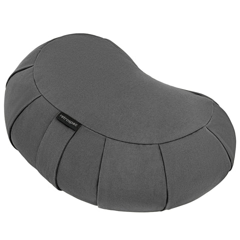 Retrospec Sedona Zafu with buckwheat hull fill supports posture during meditation.