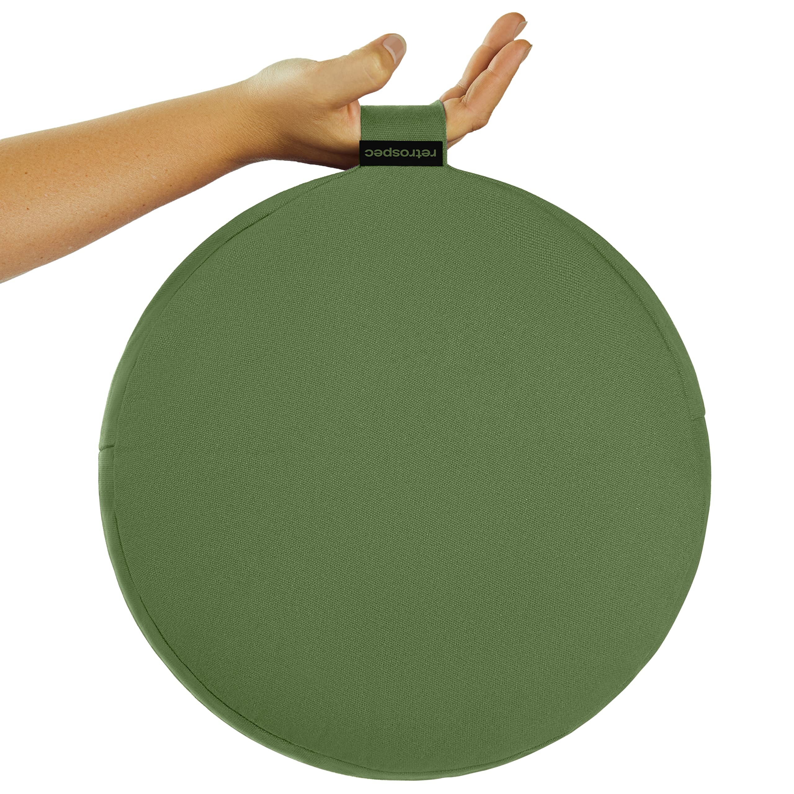 Sedona Zafu placed on a yoga mat for seated practice and grounding.