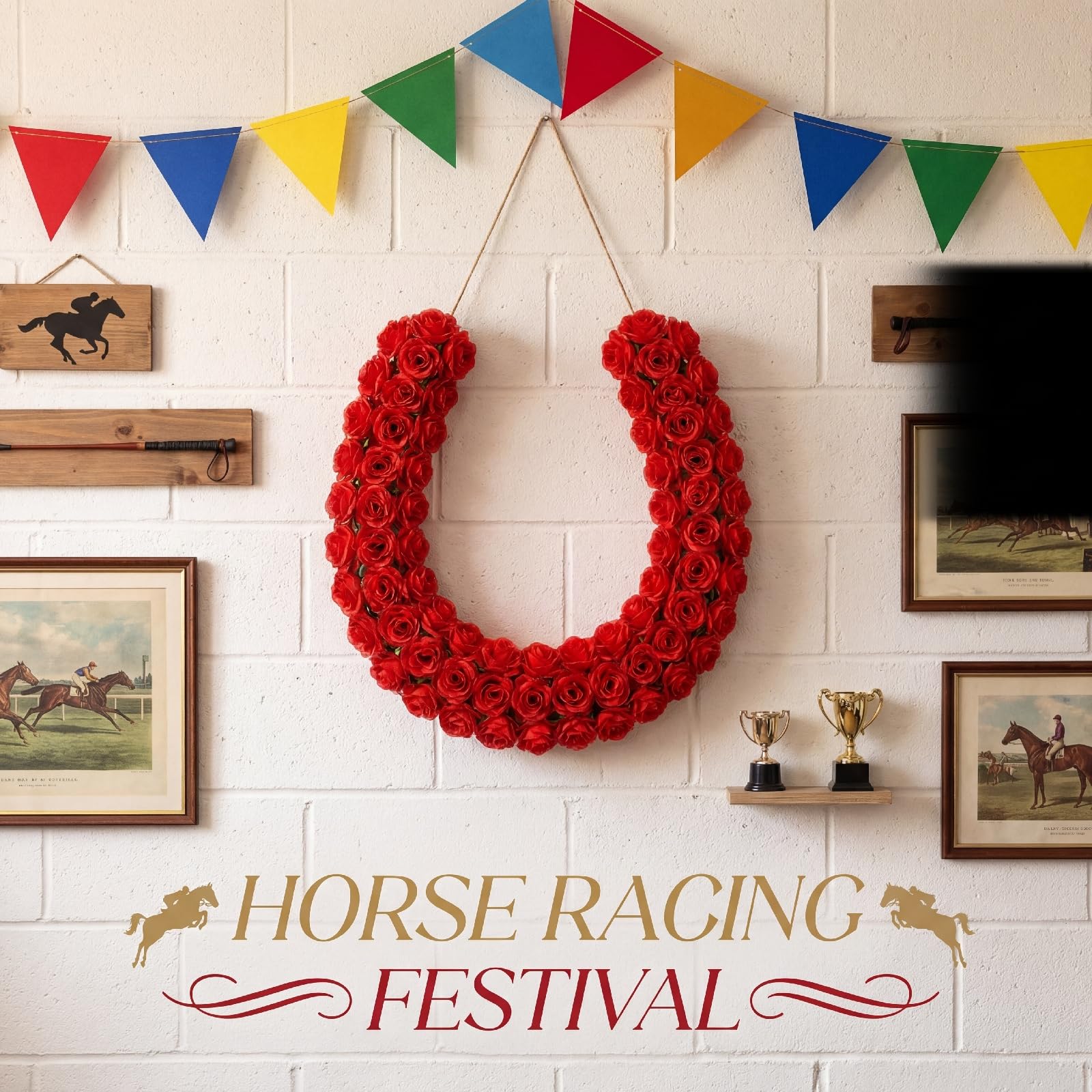 Retrowavy wooden wall sign blends durability with festive flair.
