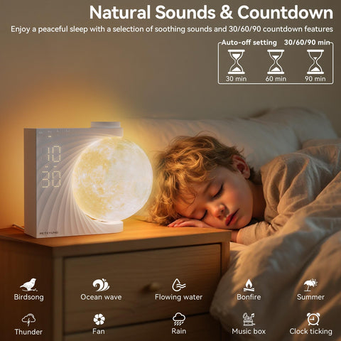 RETEYUNG Sunrise alarm clock USB-C power cable included for continuous power