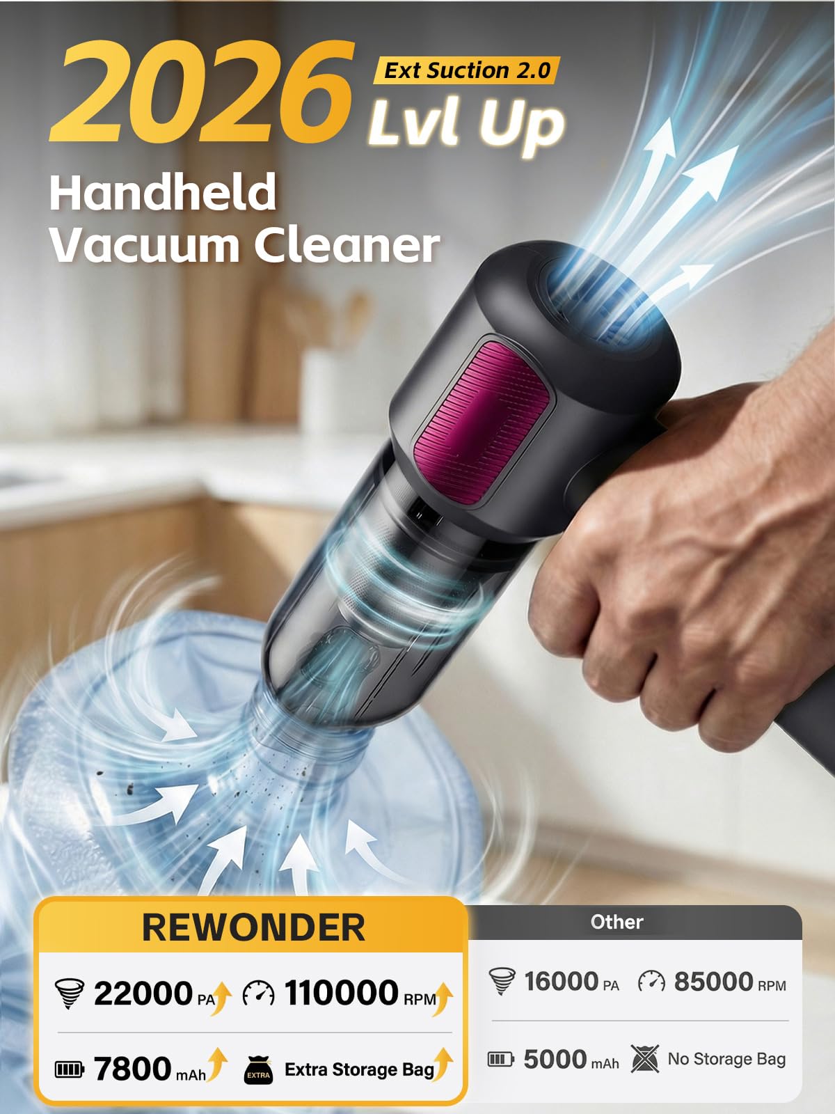 REWONDER blower function to remove dust from vents and keyboards.