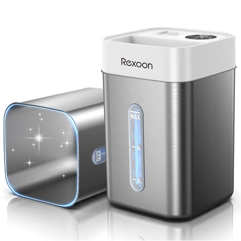Rexoon humidifier front view showing the 4.6L tank for long-lasting humidity