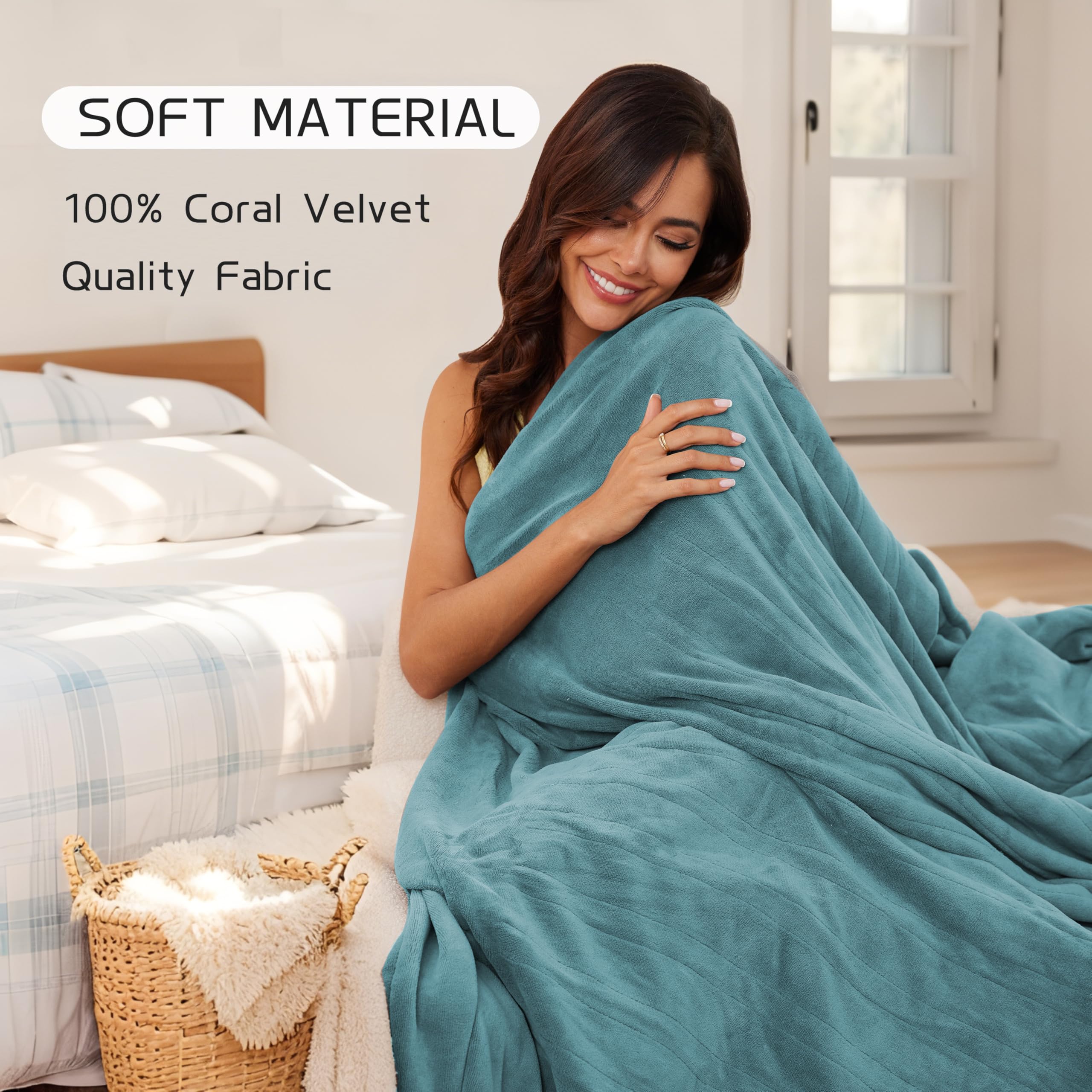 Twin size 62x84 ReyyNio blanket on bed for extra warmth