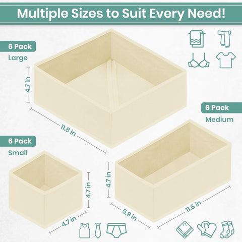 RFAQK drawer organizer 18-pack large bins maximize closet space