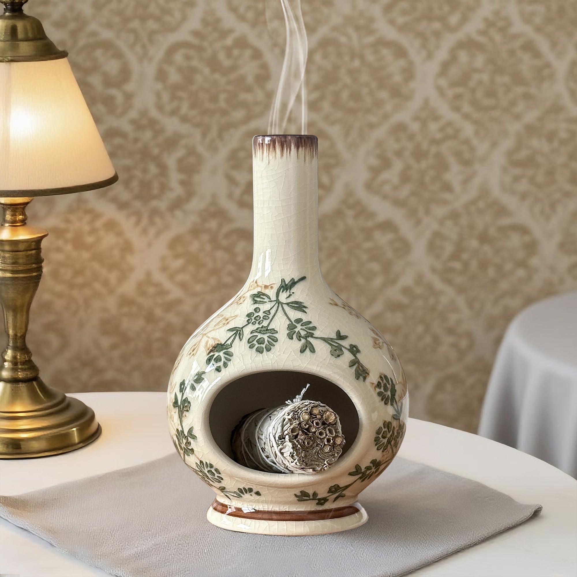 RGBDOT crackle glaze close-up with hand-painted florals.