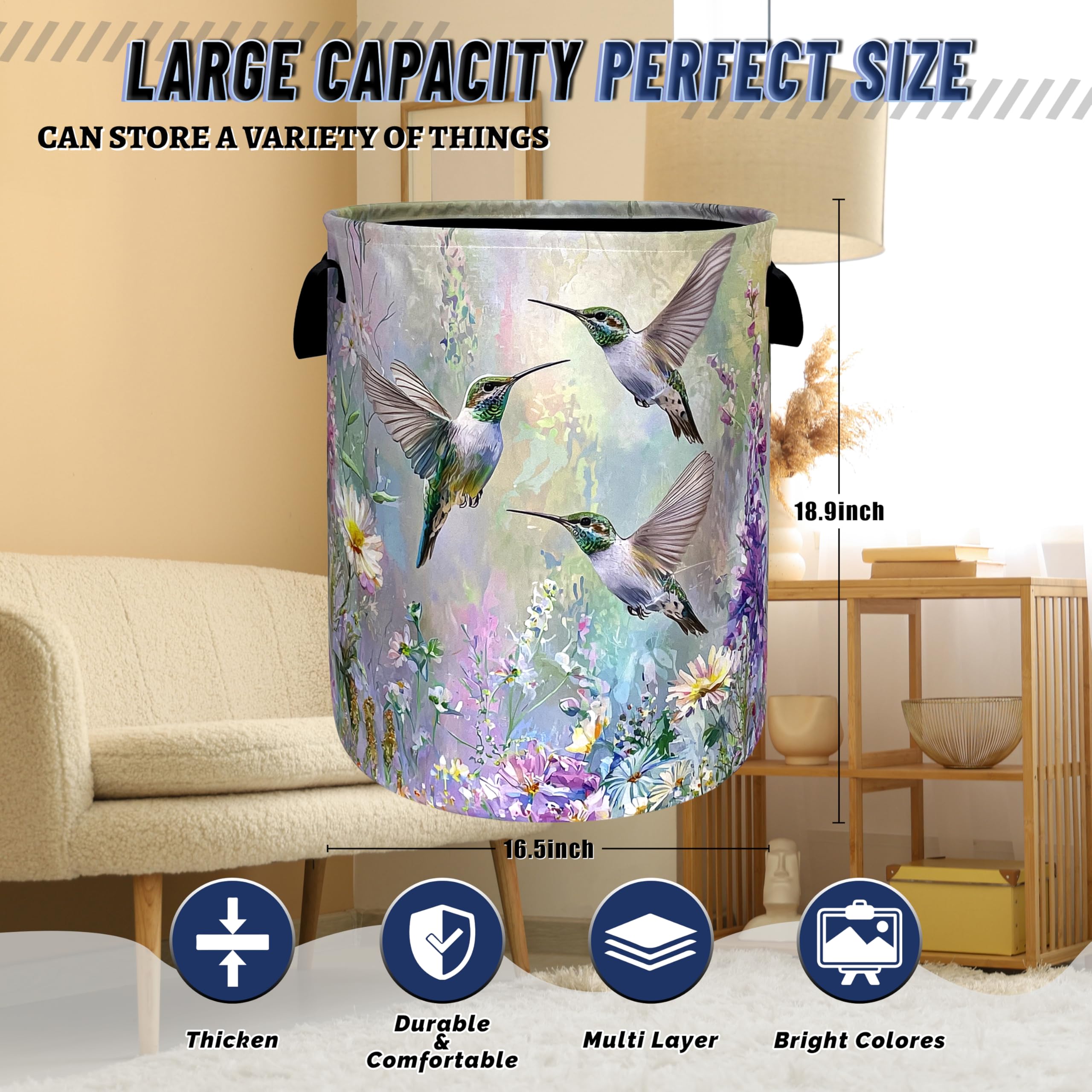 RGIFYIAE foldable laundry basket collapses flat for compact storage.