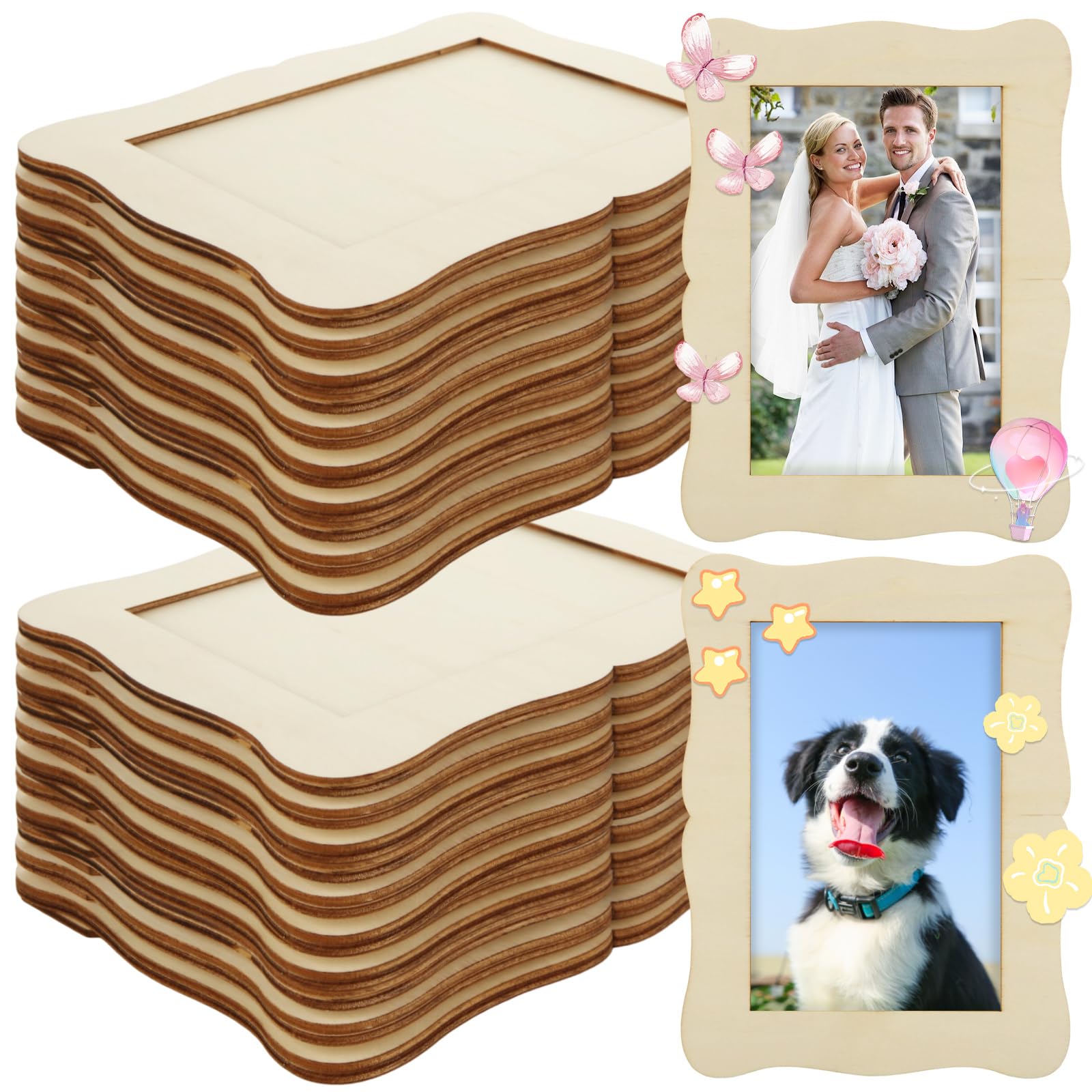 RHBLME wooden picture frame front view, ideal for DIY photo projects.