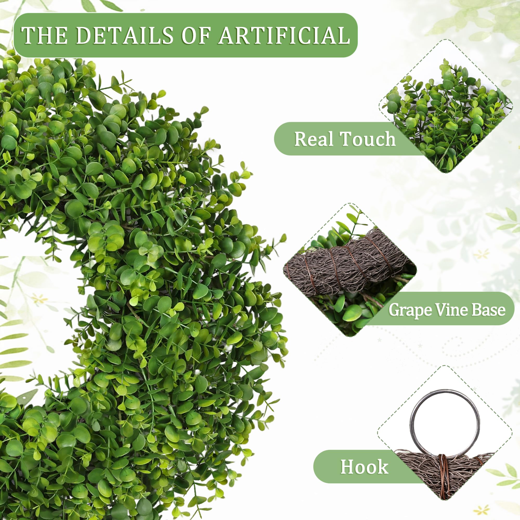 RHTRJ large front-door wreath with vibrant greenery and texture.
