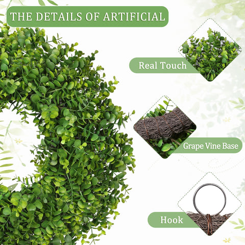 RHTRJ large front-door wreath with vibrant greenery and texture.
