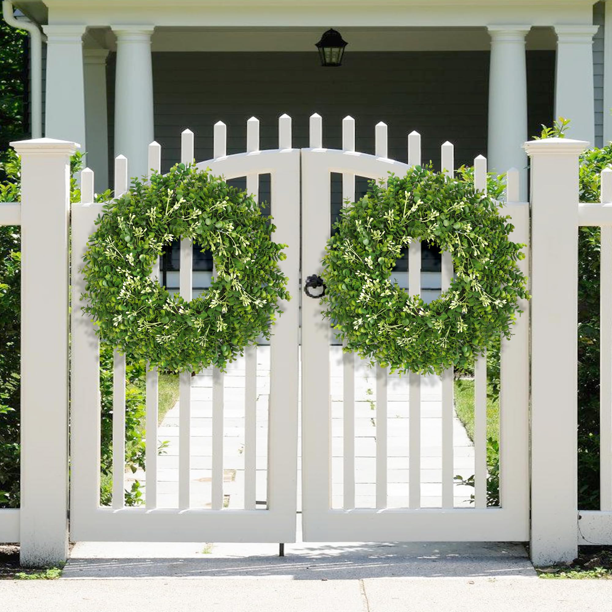 RHTRJ outdoor-ready wreath ideal for porch, windows, and fences