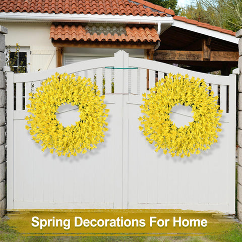 Rhtrj yellow wreath suitable for weddings with spring vibe