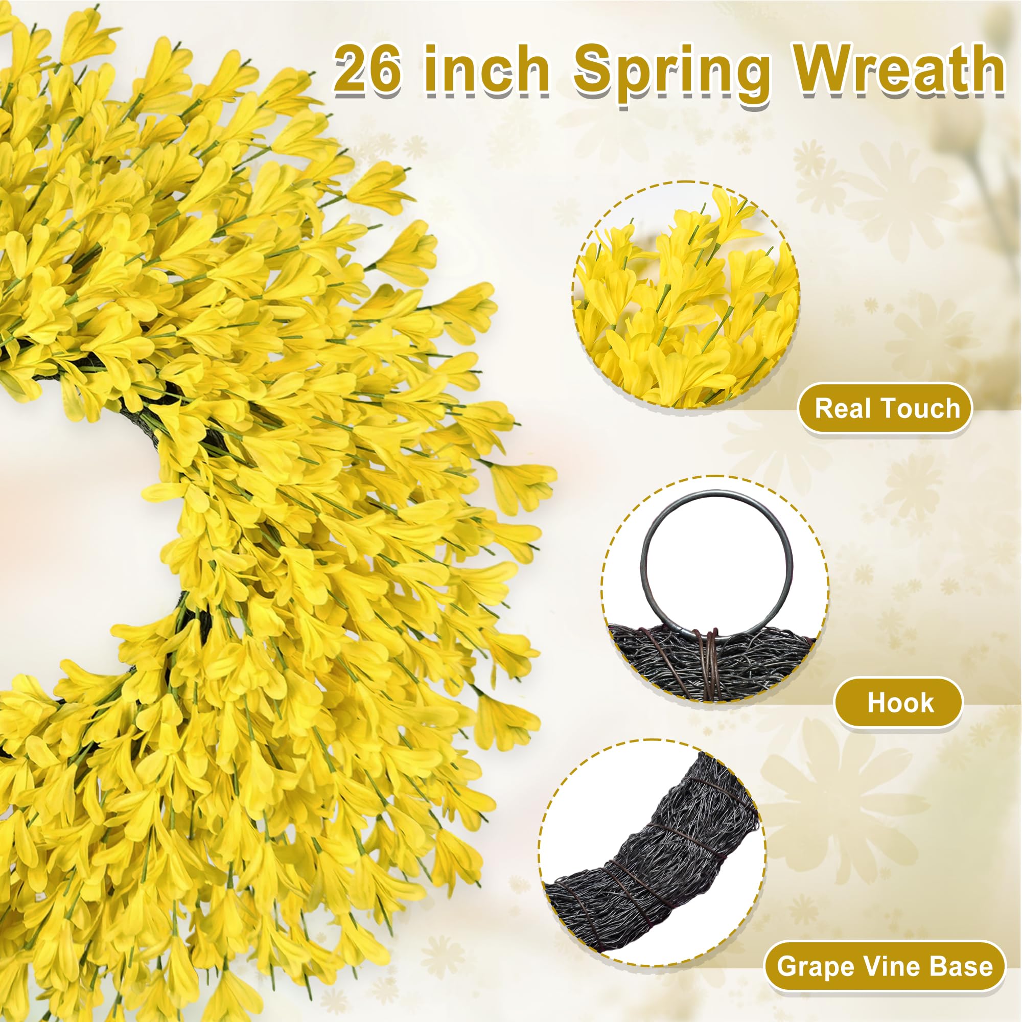 Rhtrj wreath for windows brightens spaces with sunny yellow tones