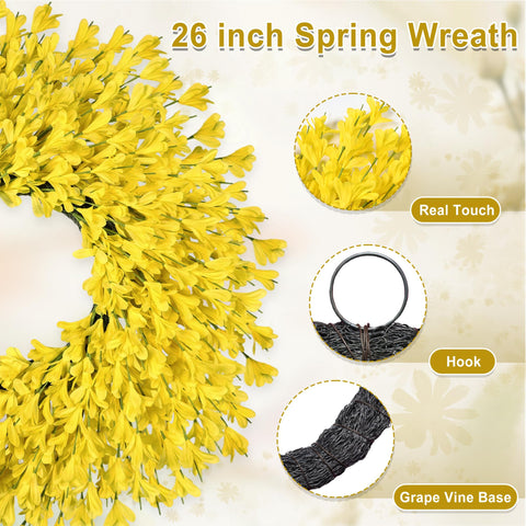 Rhtrj wreath for windows brightens spaces with sunny yellow tones