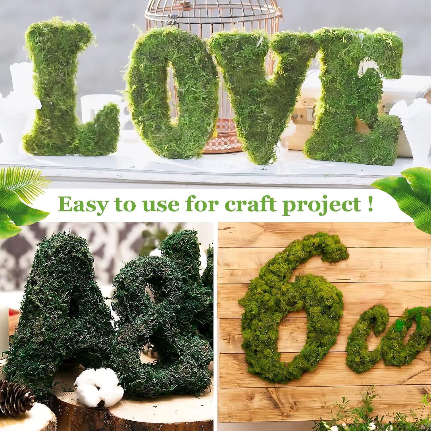 Riare artificial moss for wall art and DIY projects boosts color and texture.