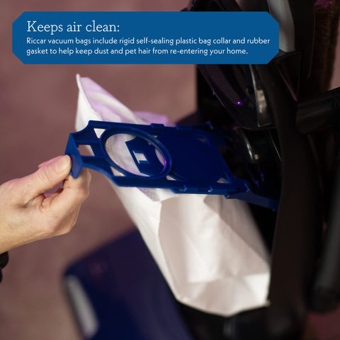 Blue collar compatibility illustration with Riccar Tandem Air models.