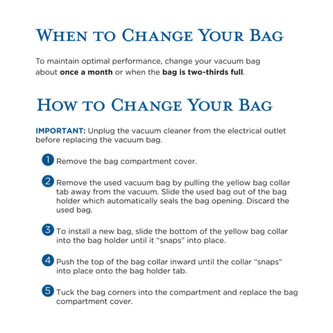 Charcoal layer inside Riccar R40P bag absorbs odors during cleaning.