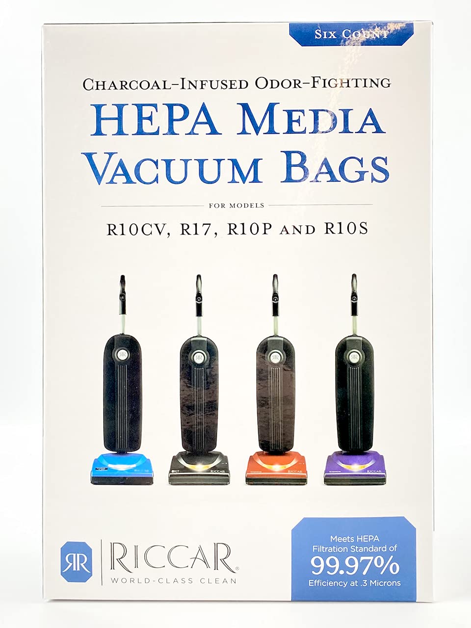 Riccar SuperLite HEPA bags pack ready for easy replacement and clean disposal