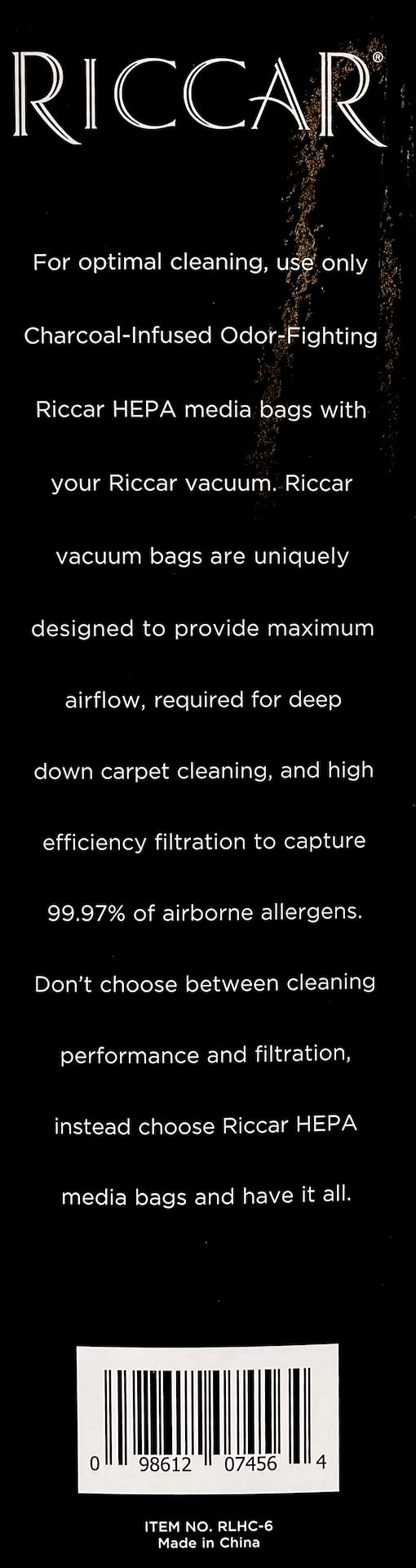 Riccar SupraLite compatibility label highlighting fit options
