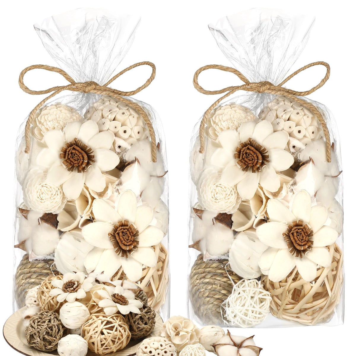 Riceshoot white decorative balls for bowls add calm, minimalist style to any room.