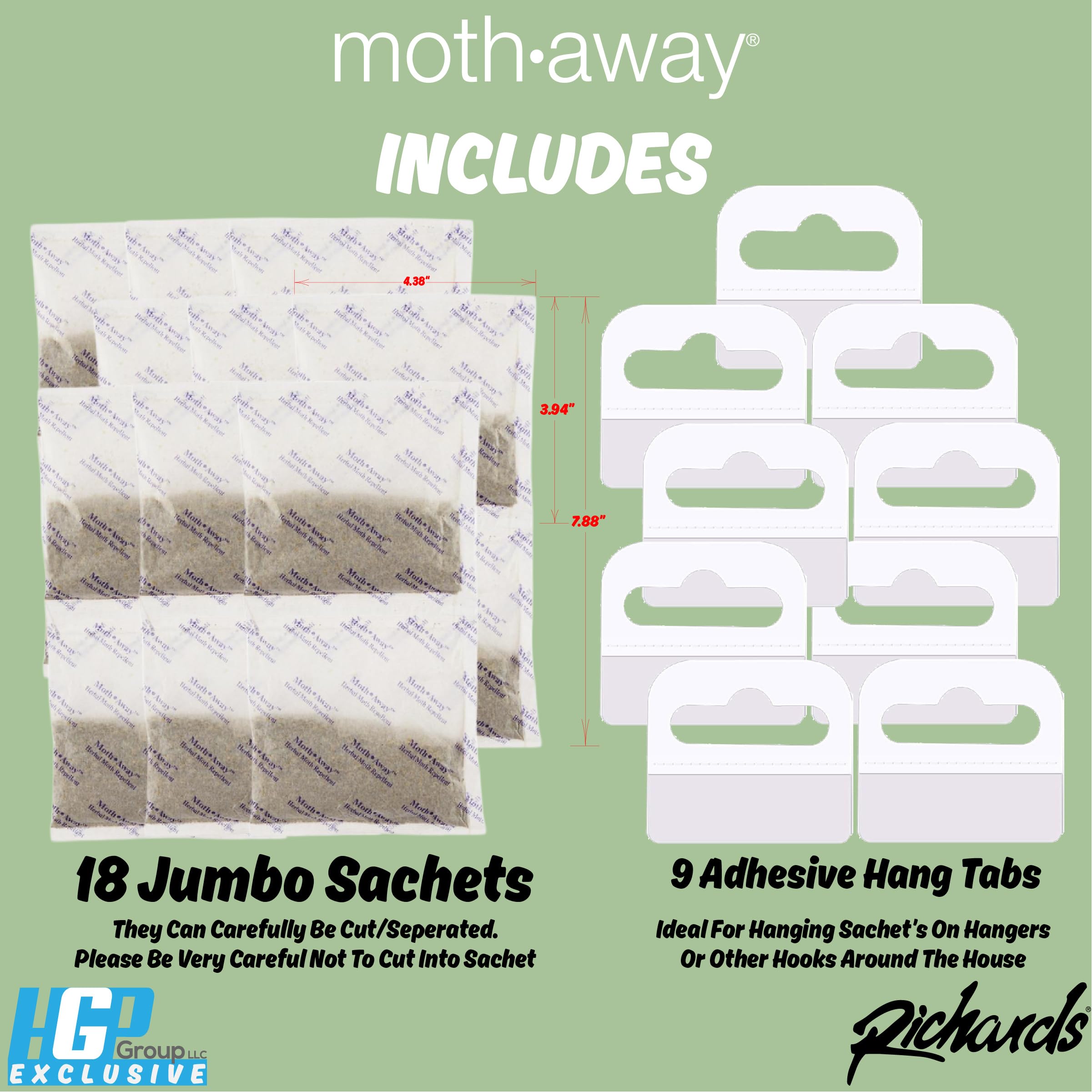 Richards Moth Away packaging ready for wardrobe storage.