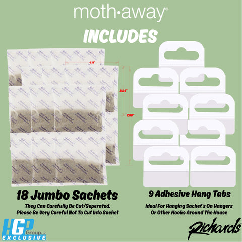Richards Moth Away packaging ready for wardrobe storage.