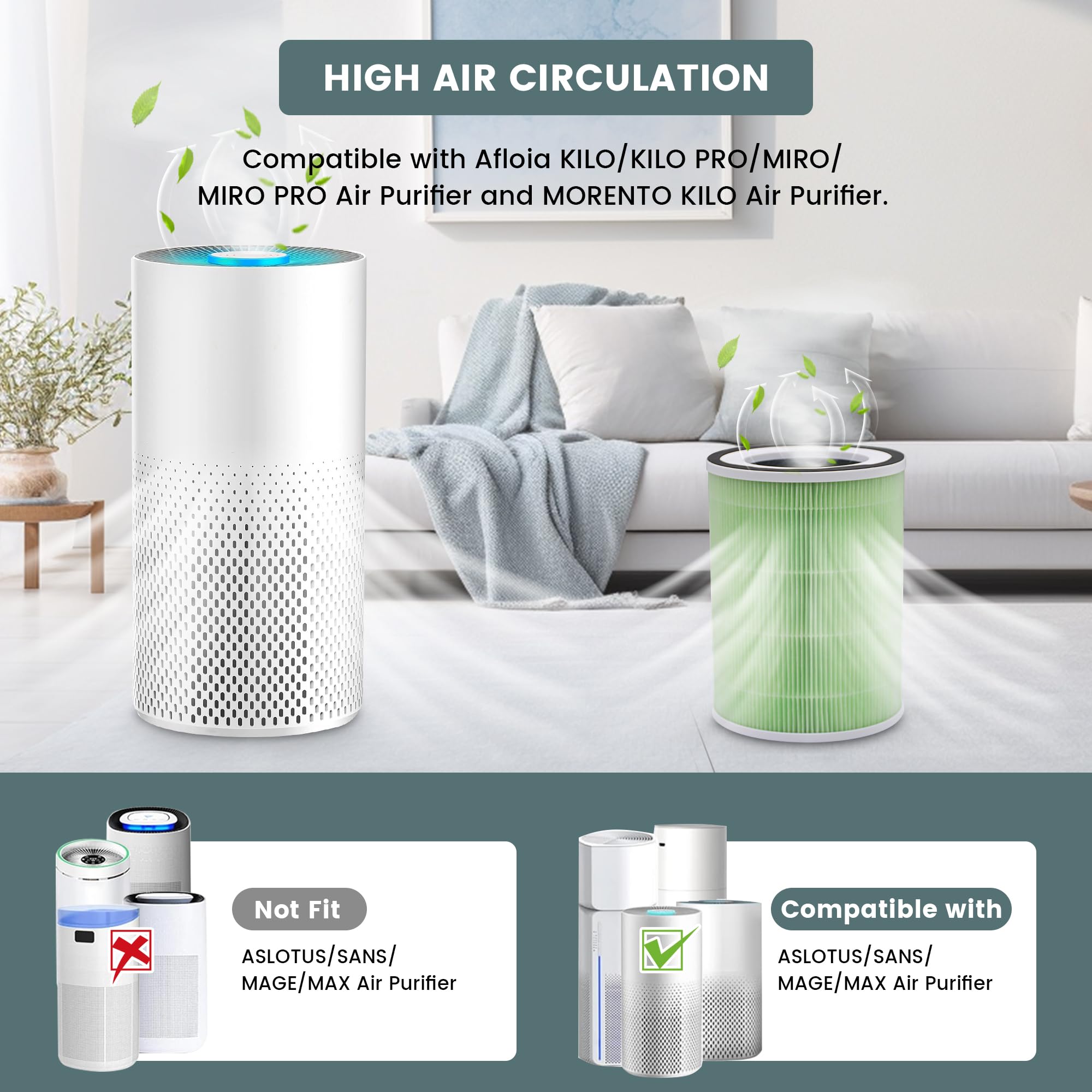 RICHDOWN KALO filter 2-pack; 3-stage filtration targets pet dander.