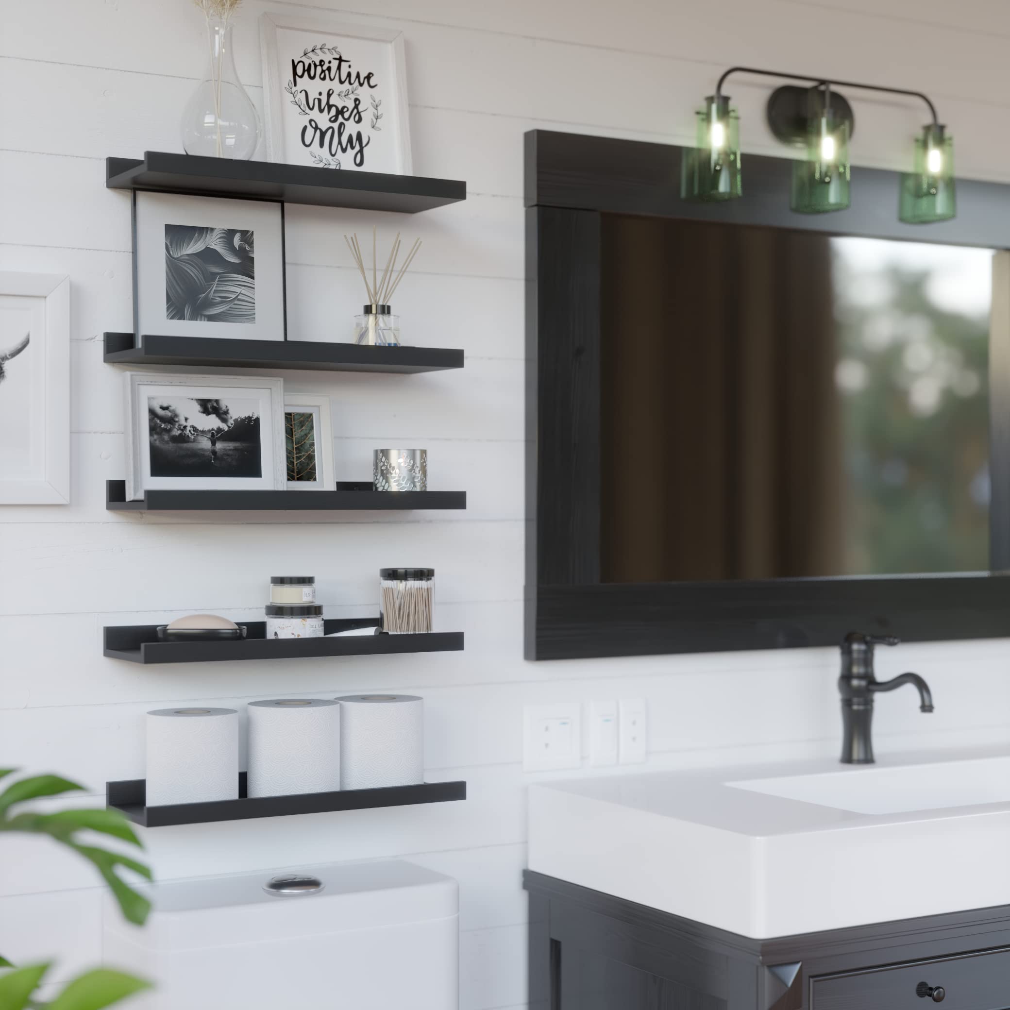 RICHER HOUSE bathroom storage ledges organize toiletries neatly