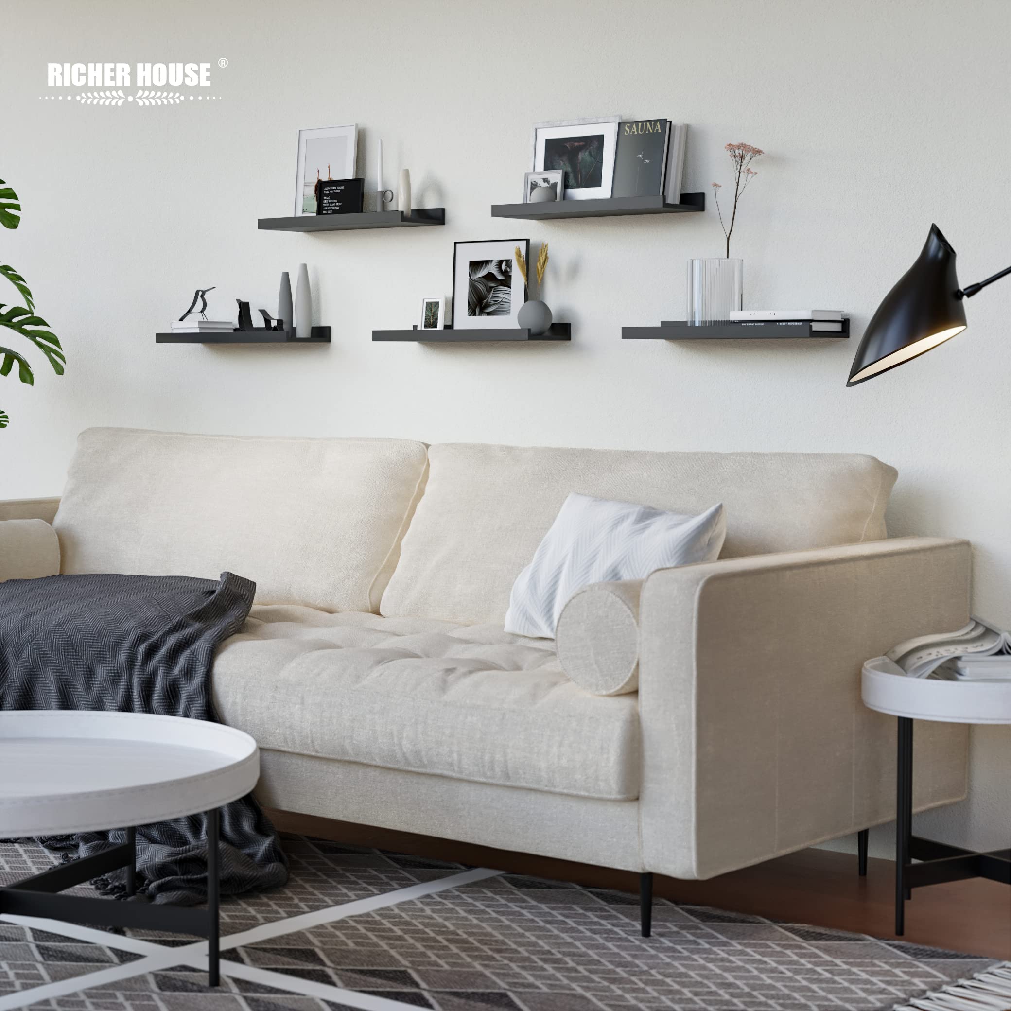RICHER HOUSE bedroom wall shelf adds minimalist storage and style