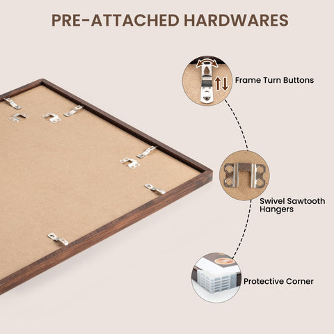 RichFocus 11x14 walnut frame displayed horizontally for wall mounting.
