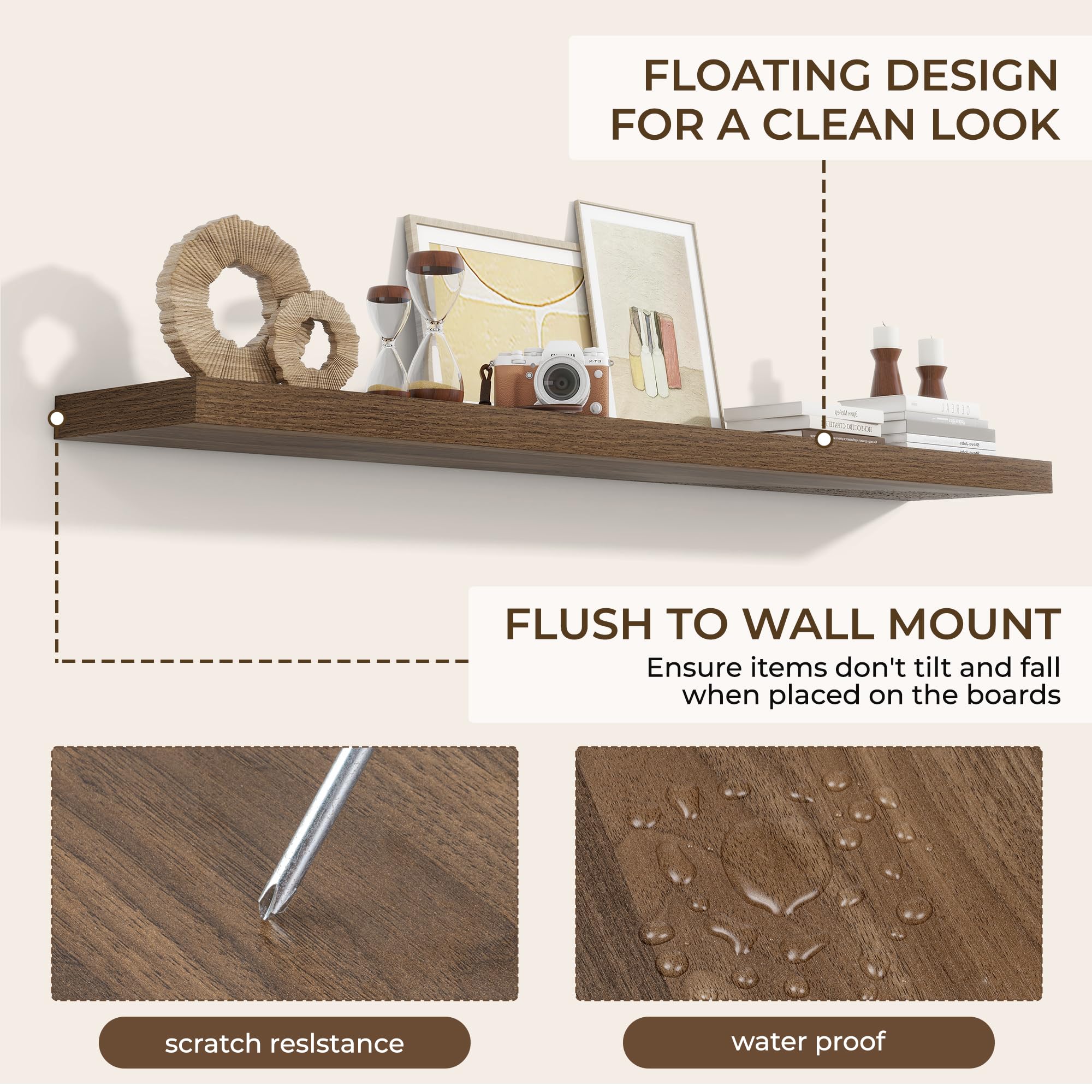 RICHFOCUS easy-assembly design includes level and hardware for quick wall mounting.