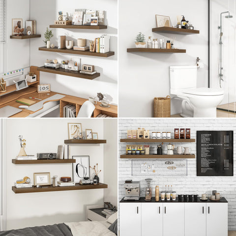 RICHFOCUS multi-scenario wall shelves adapt above desks, fireplaces, or entryways.
