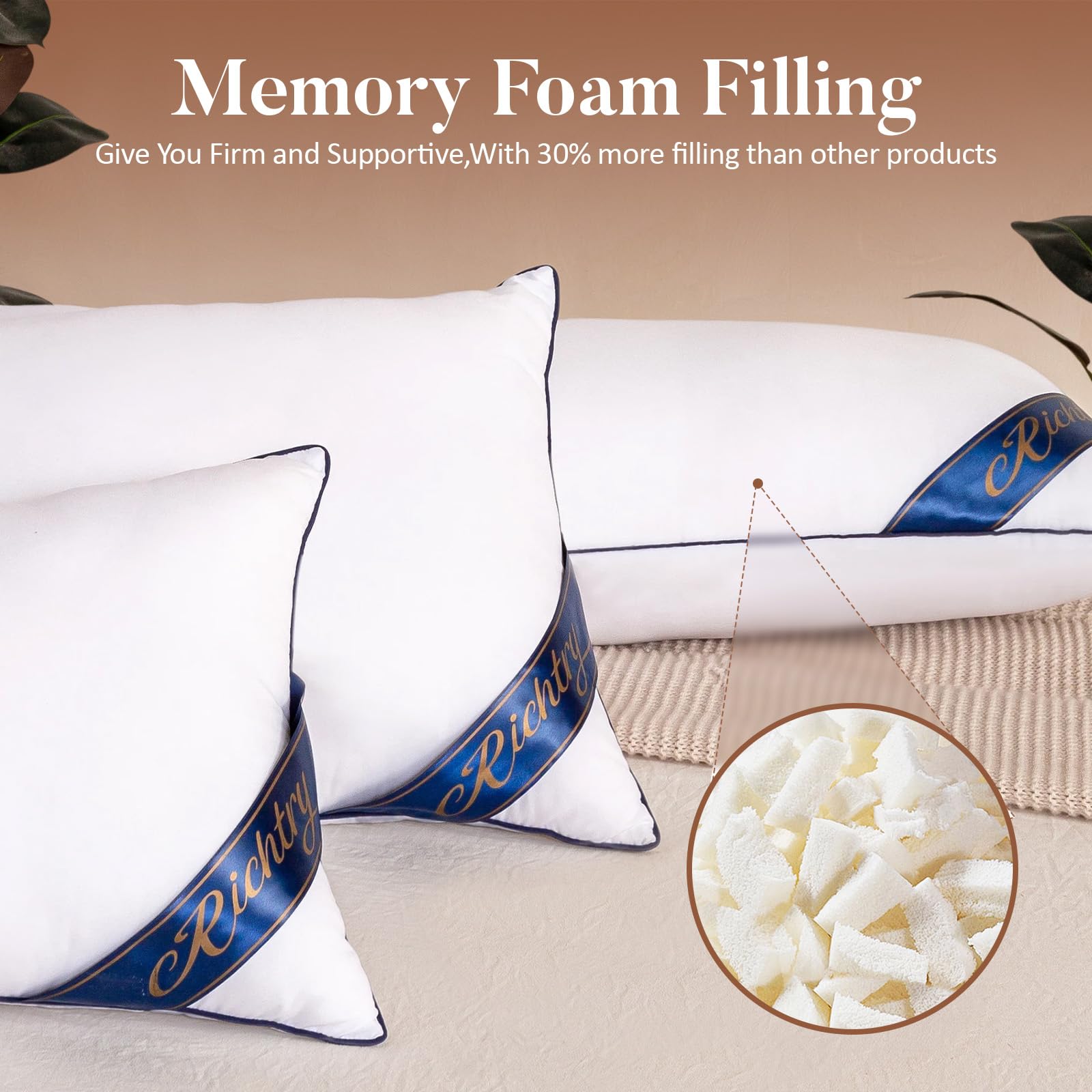 Richtry lumbar pillow insert back view showing even support profile