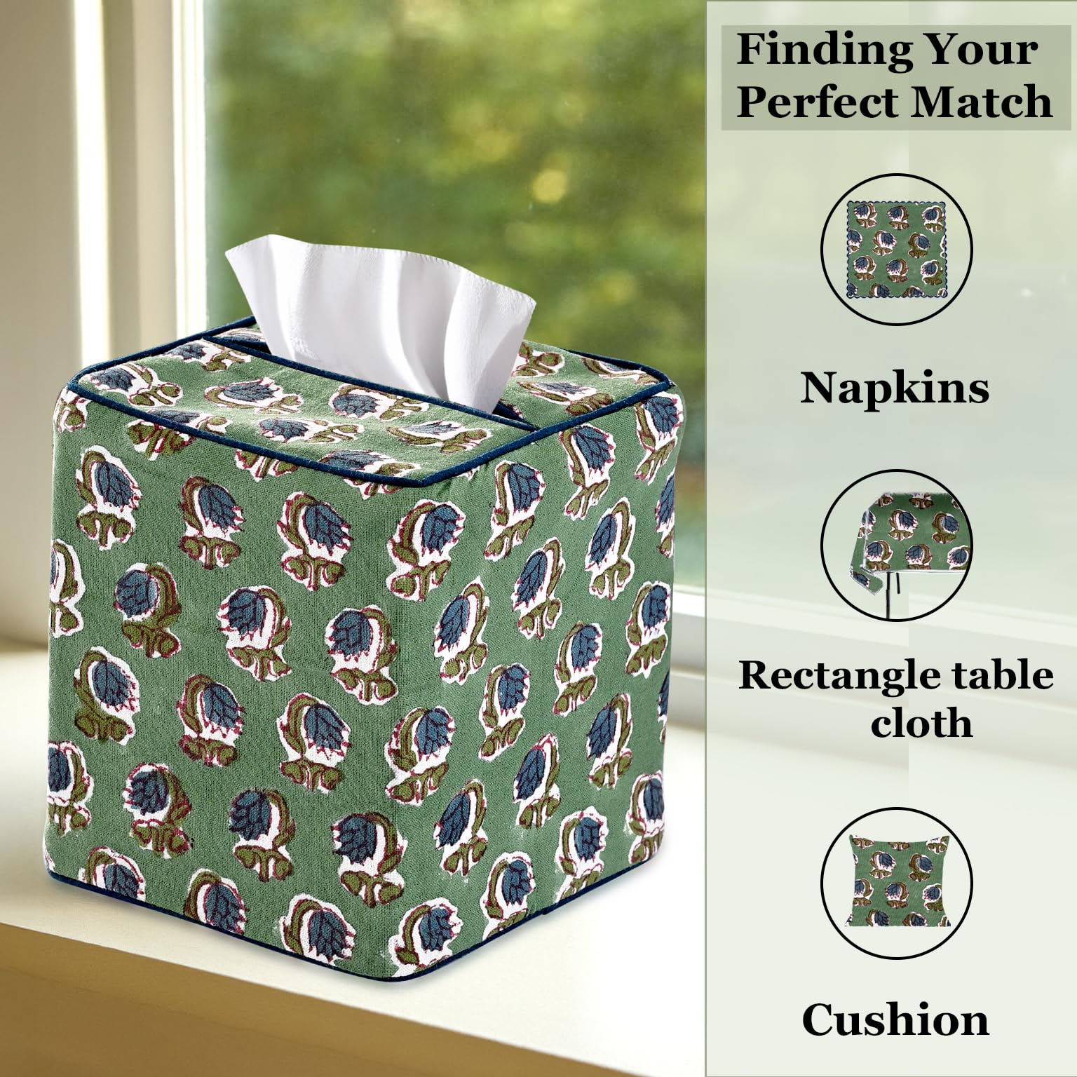 Ridhi Basil green bathroom counter cover offers neat, coordinated styling nearby sinks.