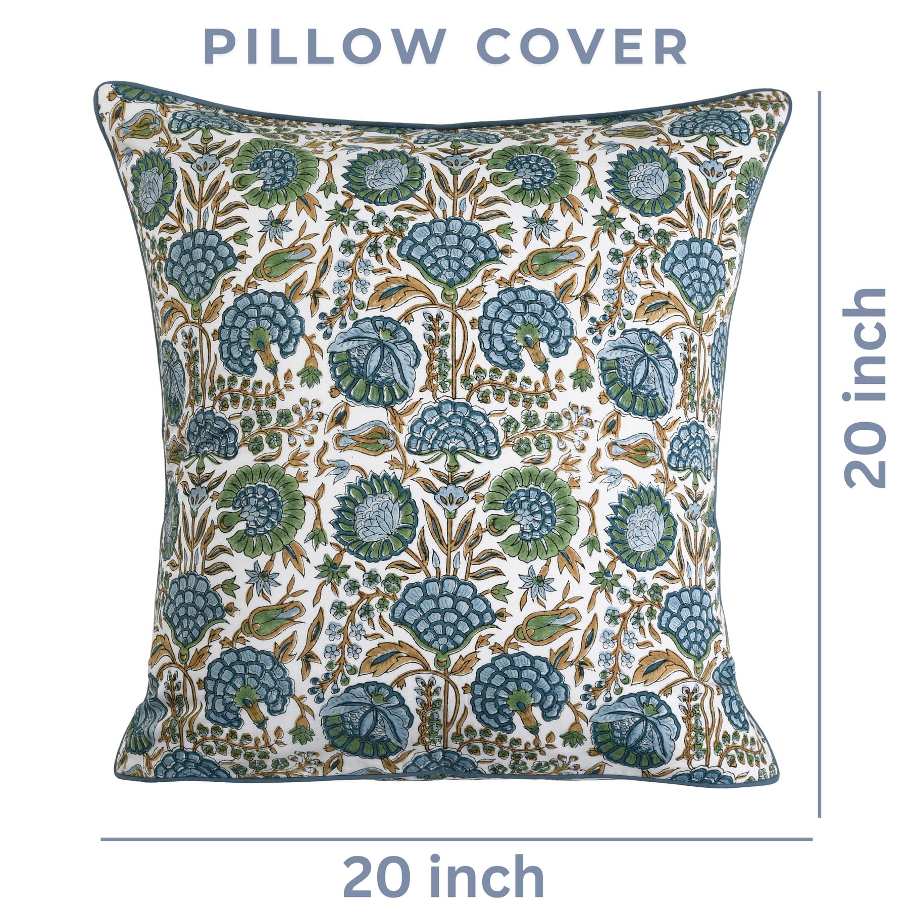 Soft cotton Ridhi cover brings breathable comfort to a bed or couch
